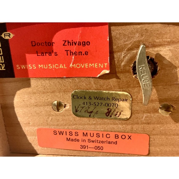 Vintage Reuge Swiss Music Box Dr. Zhivago Lara's Theme Hummel DOES NOT PLAY - Picture 8 of 10